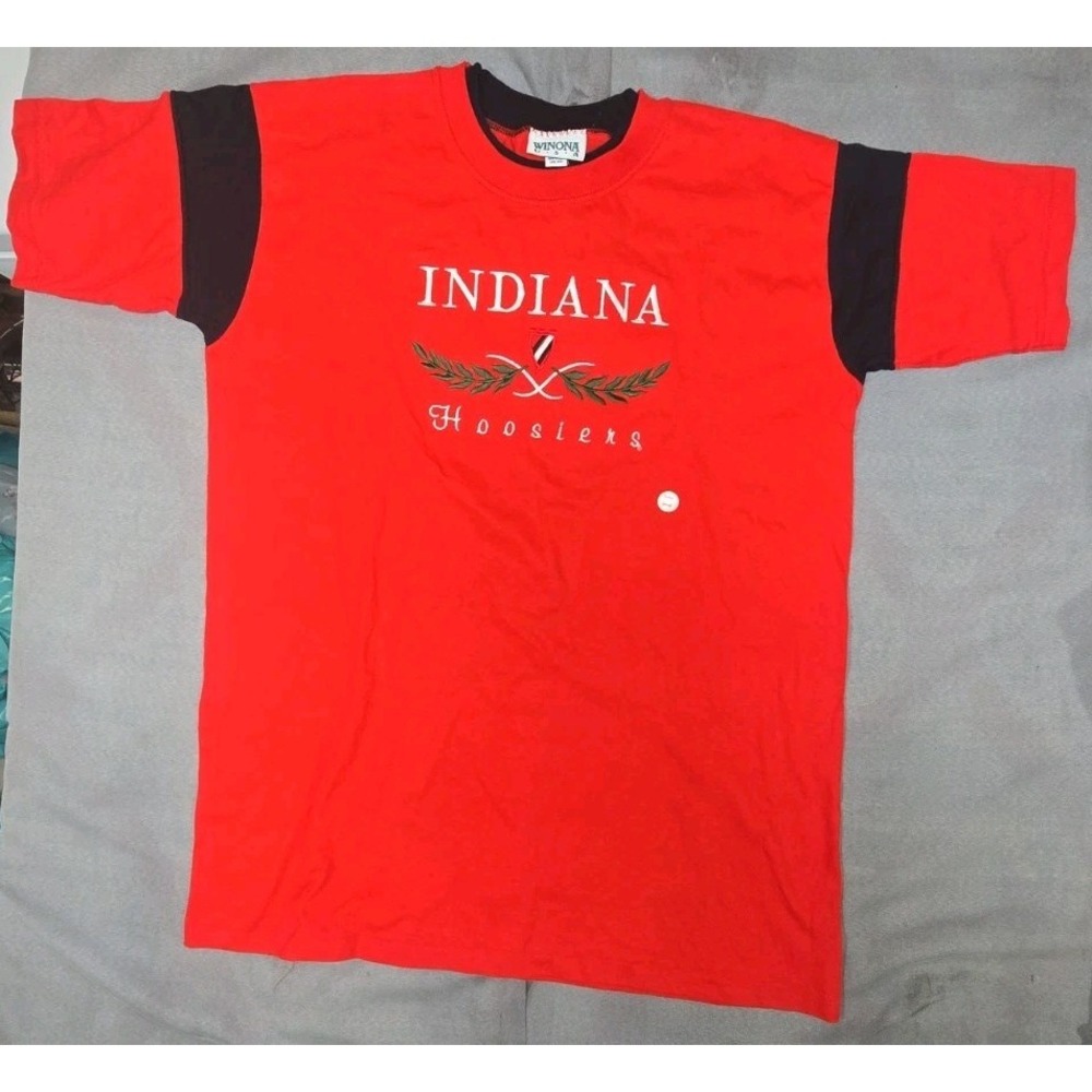 NWT Vtg 90s Winona USA Indiana Hoosiers Shirt Mens L Embroidered Deadstock Singl